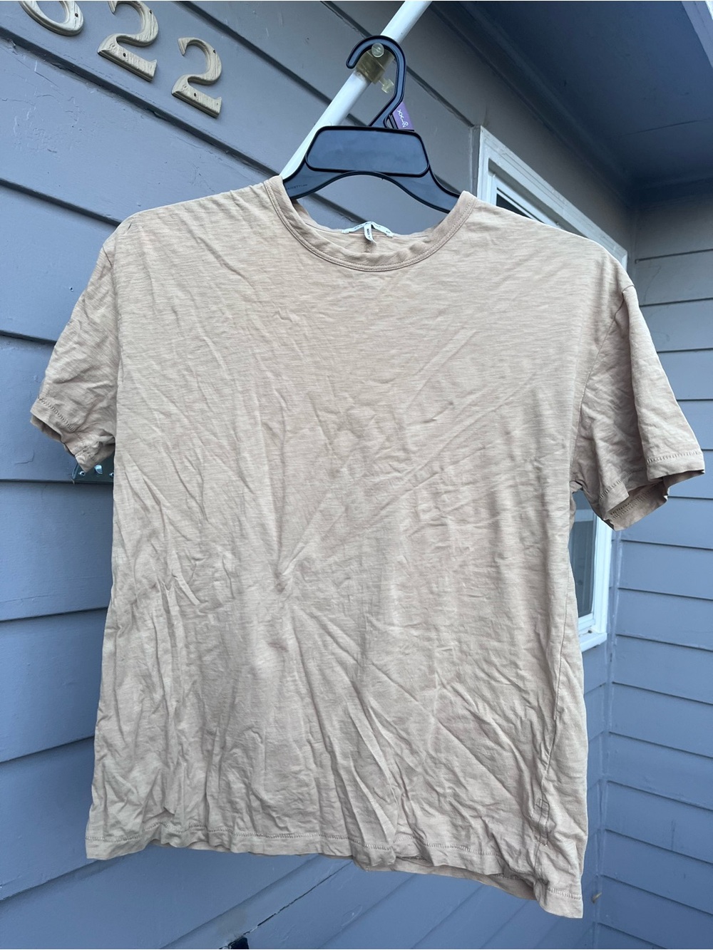 rag & bone Short-Sleeve Crew Tee in Light Beige - Picture 5 of 5